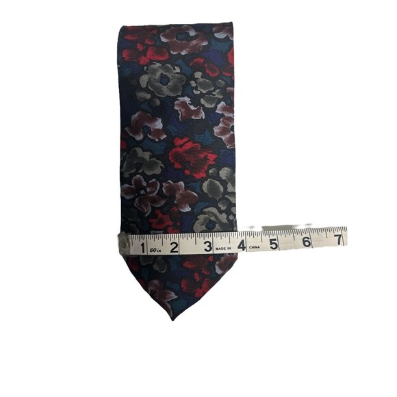 Oscar De La Renta Floral Silk Necktie Couture Collection Multicolor Red Blue Gre - Picture 7 of 8